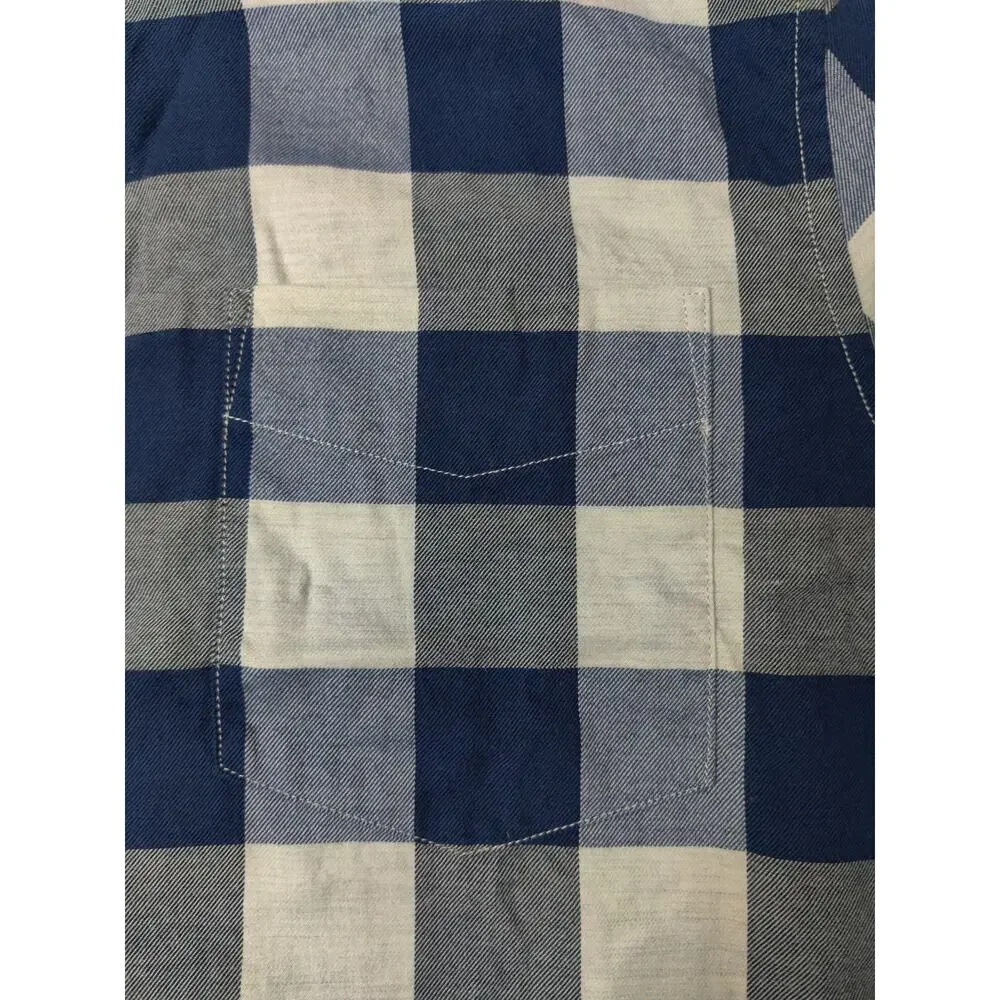 Banana Republic Men's Blue Plaid Long Sleeve Dress Shirt